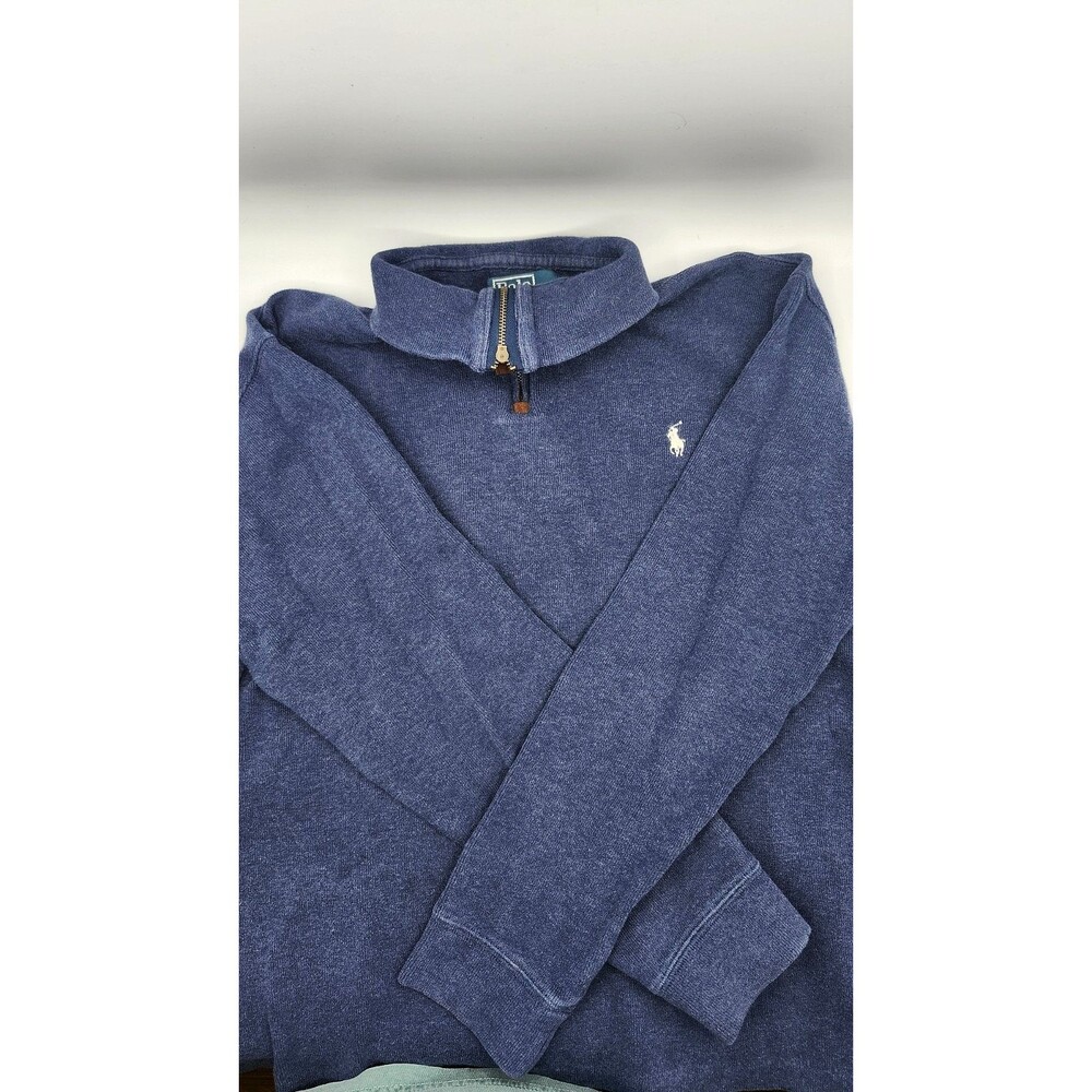 Y2K Preppy Vintage Polo Ralph Lauren 1/4 Zip Sweater Men's Large Jumper Knit